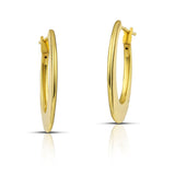 Χρυσά σκουλαρίκια Κ14 κρίκοι πλακέ