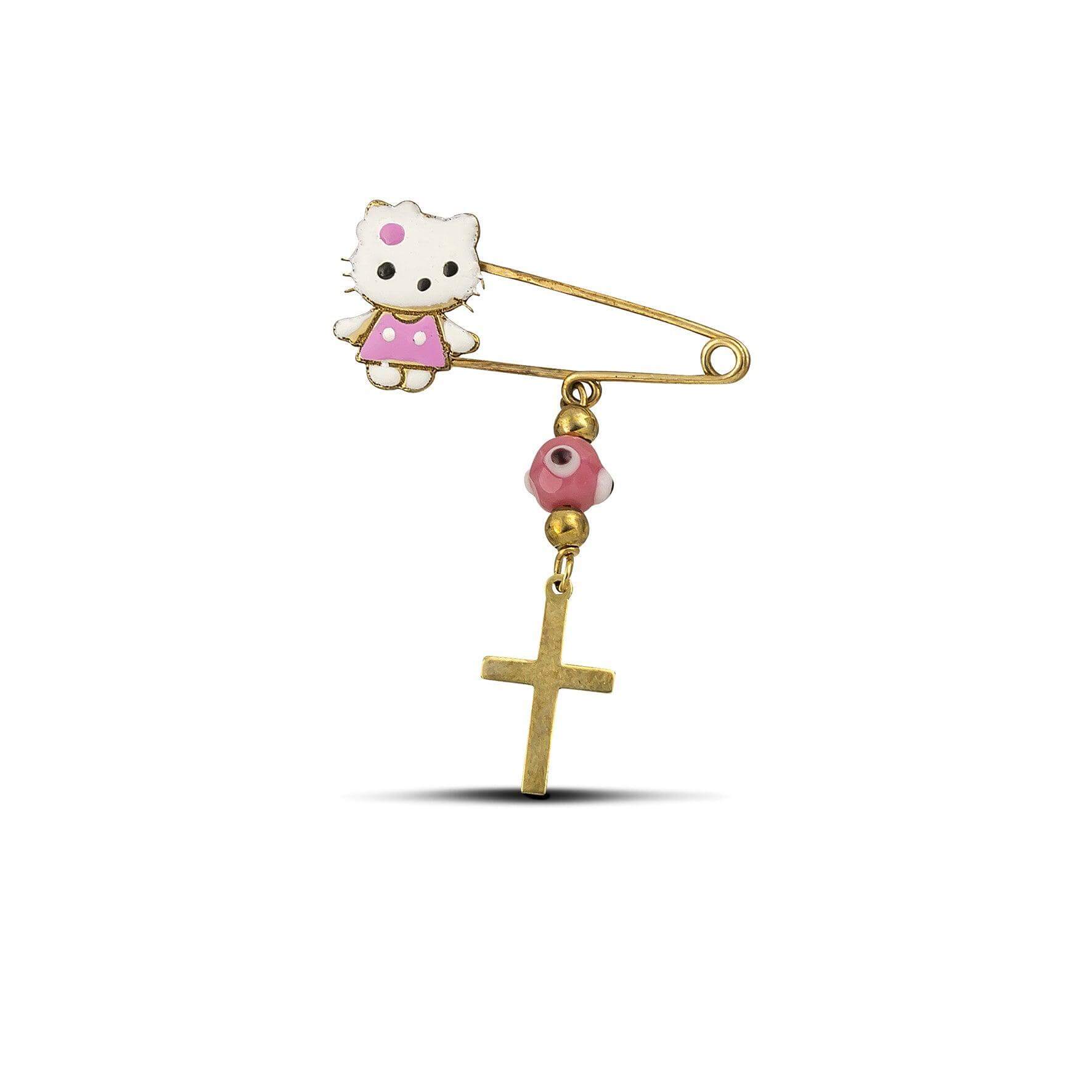 Χρυσή παραμάνα 9Κ Hello Kitty με σμάλτο WSP0902.015