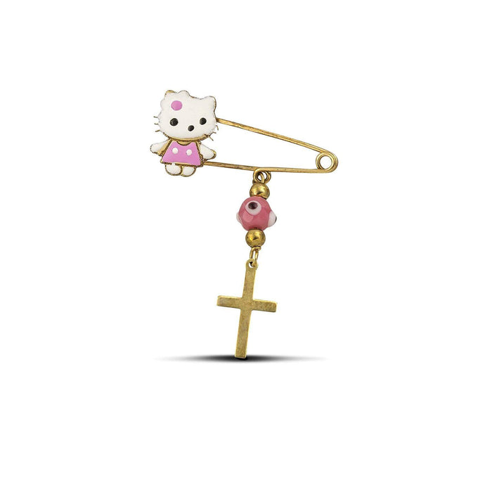 Χρυσή παραμάνα 9Κ Hello Kitty με σμάλτο WSP0902.015