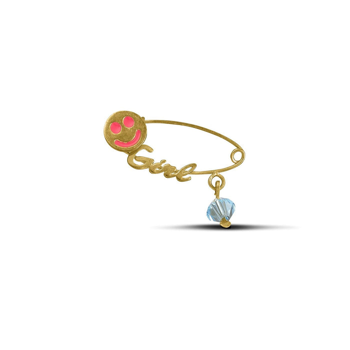 Χρυση παραμάνα Κ9 με ματάκι και σμάλτο WSP0902.009