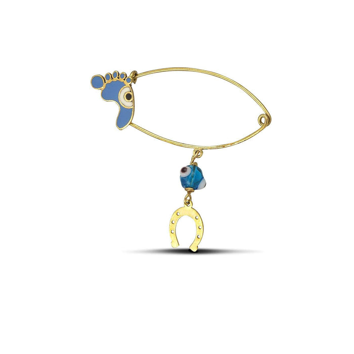 Χρυσή παραμάνα Κ9 με πέταλο και σμάλτο MSP0702.027