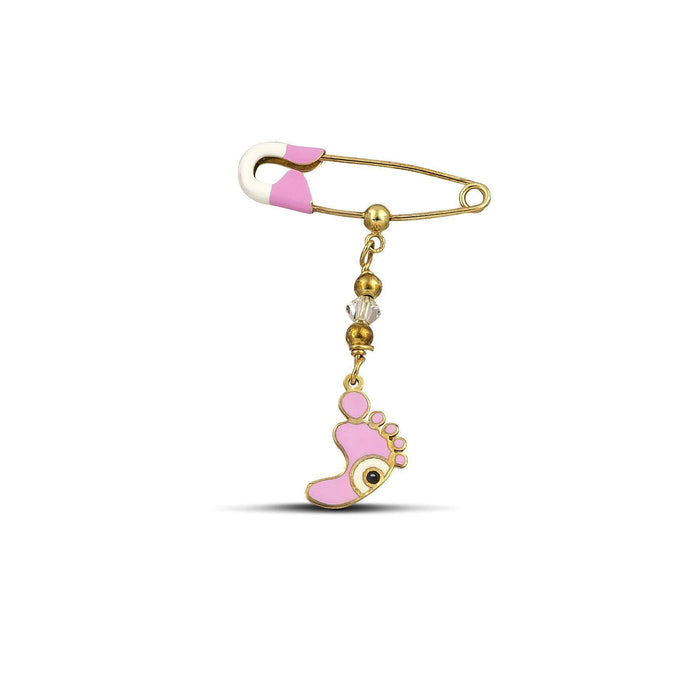 Χρυσή παραμάνα Κ9 με σμάλτο και πατουσάκι WSP0902.022