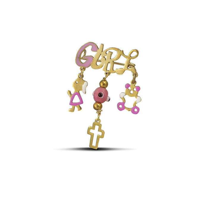 Χρυσή παραμάνα Κ9 με σμάλτο