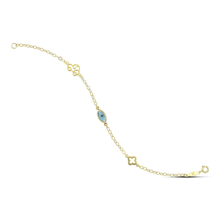 Χρυσό βραχιόλι παιδικό Κ9 με ματάκι