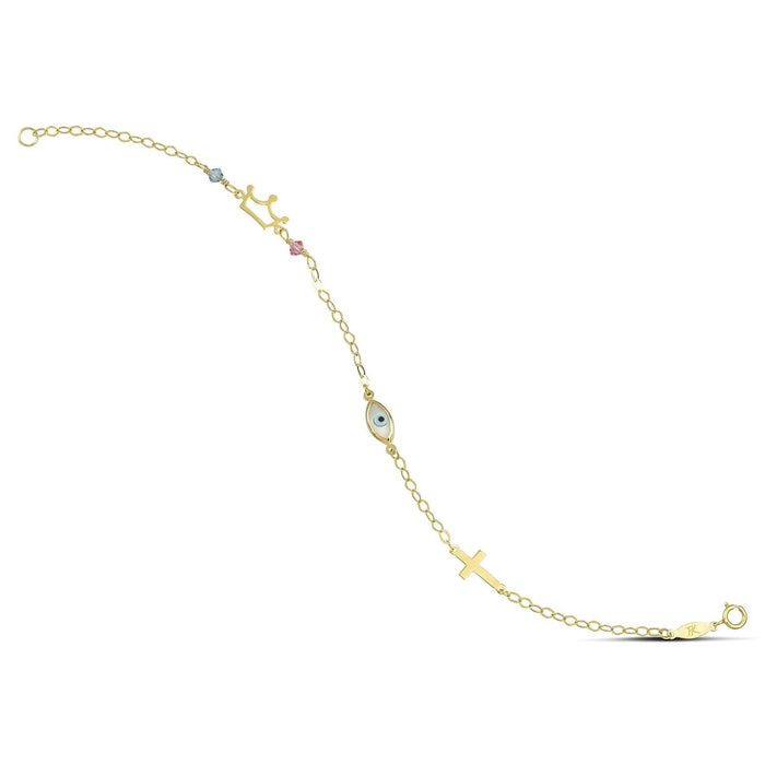 Χρυσό βραχιόλι παιδικό Κ14 με ματάκι