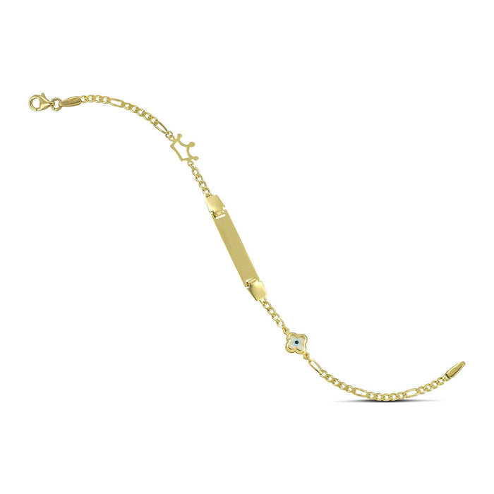 Χρυσό βραχιόλι ταυτότητα Κ9 με ματάκι