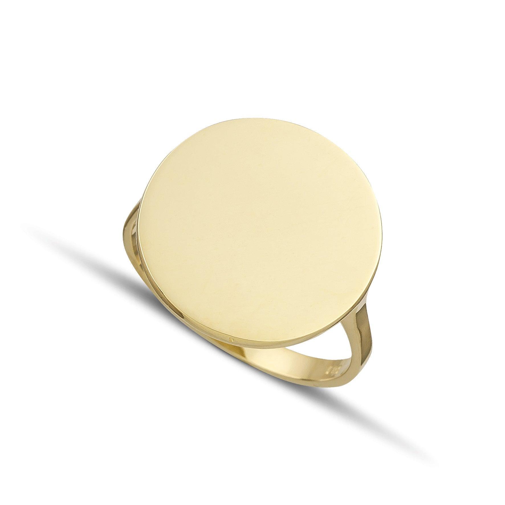 Χρυσό δακτυλίδι Κ14 στρογγυλό πλακέ γυαλιστερό
