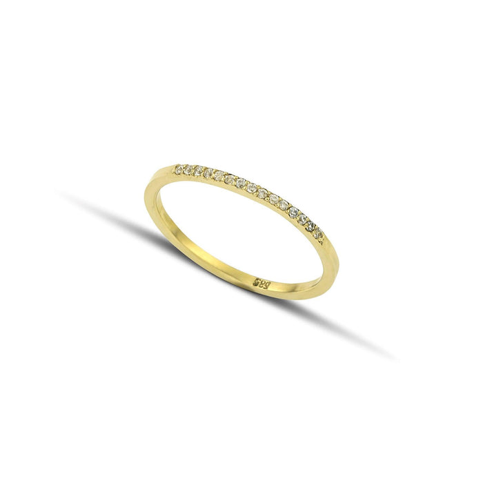 Χρυσό δαχτυλίδι Κ14 με λευκές πέτρες RG0603.079