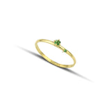 Χρυσό δαχτυλίδι Κ14 με πράσινες πέτρες