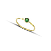 Χρυσό δαχτυλίδι Κ14 πράσινη πέτρα
