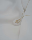 Χρυσό γυναικείο κολιέ 9Κ με καρδιές και πέτρες NL048.