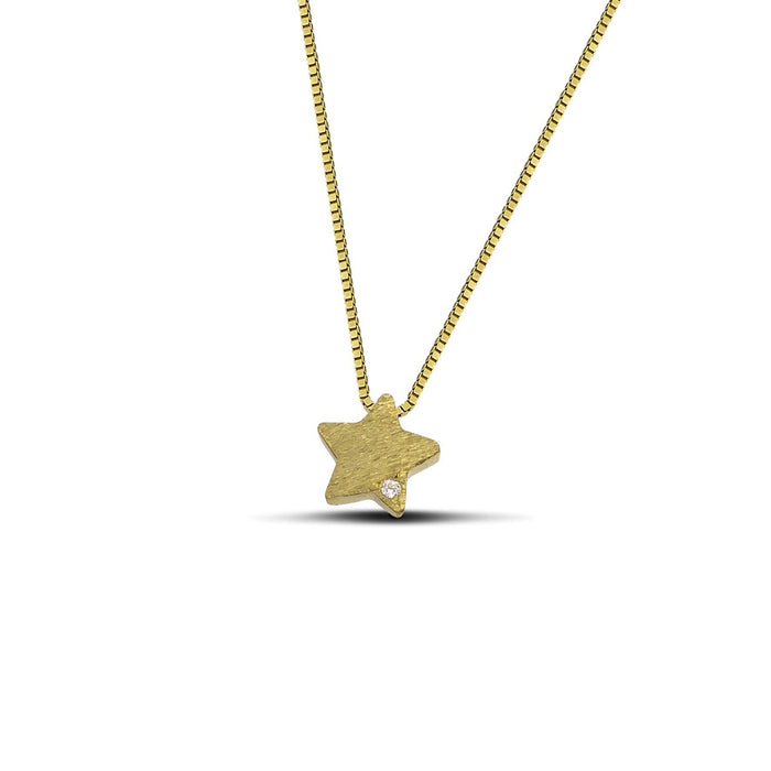 Χρυσό κολιέ Κ14 αστέρι με πέτρα NL0103.016