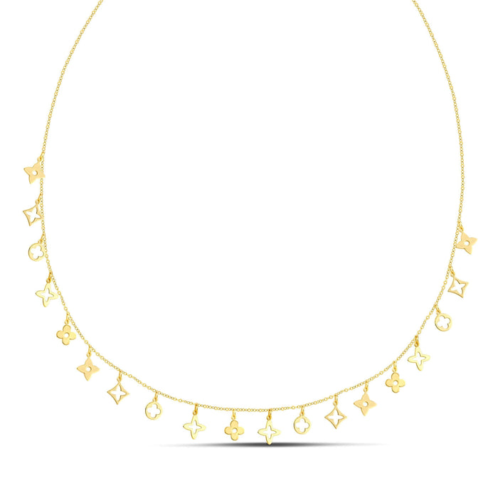 Χρυσό κολιέ Κ14 με Κρεμαστά Στοιχεία