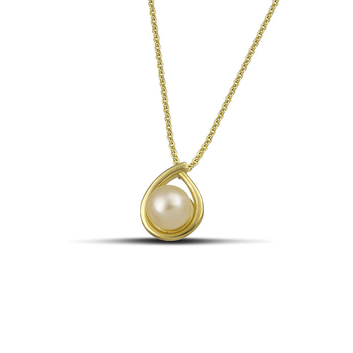 Χρυσό κολιέ Κ14 με μαργαριτάρι