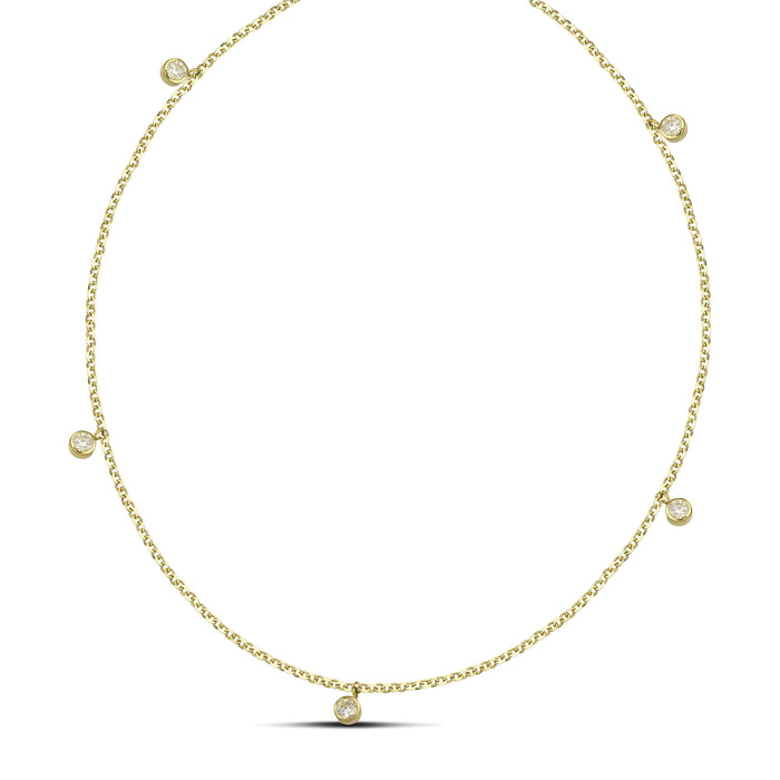 Χρυσό κολιέ Κ14 με μονοπετράκια περιμετρικά