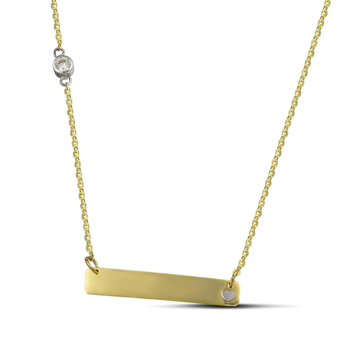 Χρυσό κολιέ Κ14 με πλακάκι