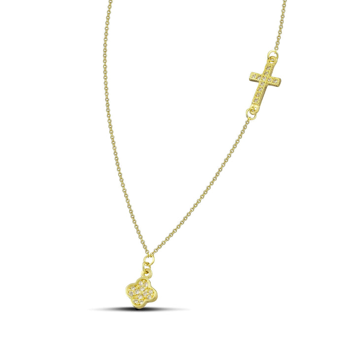 Χρυσό κολιέ Κ14 με σταυρό