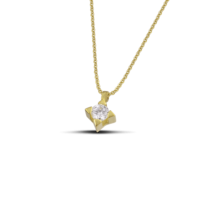 Χρυσό κολιέ Κ14 μονόπετρο NL5103.018