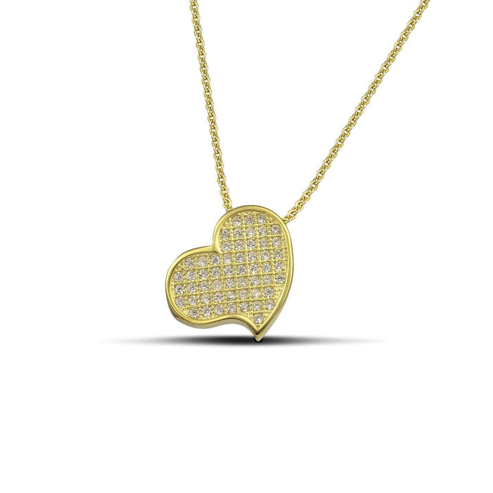 Χρυσό κολιέ Κ9 καρδιά με πέτρες