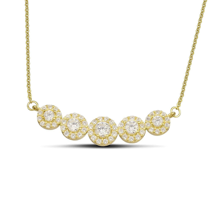 Χρυσό κολιέ Κ9 σειρέ με ροζέτες