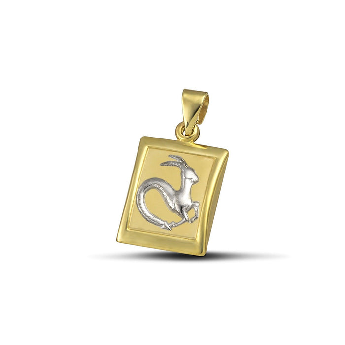 Ζώδιο κωνσταντινάτο αιγόκερως χρυσό Κ9, τετράγωνο.