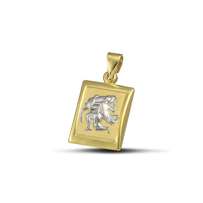 Ζώδιο κωνσταντινάτο υδροχόος χρυσό Κ9, τετράγωνο.