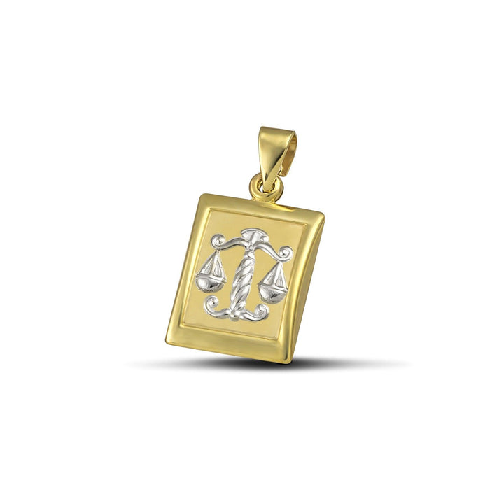 Ζώδιο κωνσταντινάτο ζυγός χρυσό Κ9, τετράγωνο.