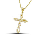 Χρυσός σταυρός Κ18 με διαμάντια