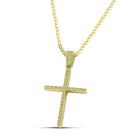 Βαπτιστικός Σταυρός για Κορίτσι MCS080 Χρυσός 14K με Ζιργκόν και στις Δύο Όψεις